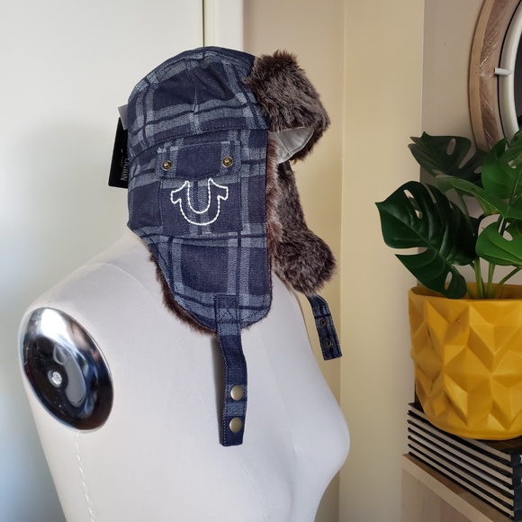 True Religion Denim Aviator Cap NEW! - Picture 3 of 13